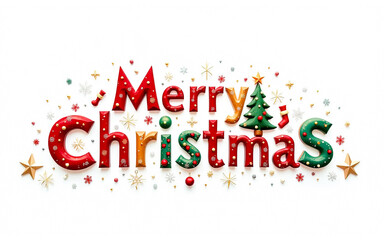 Merry Christmas Greeting with Festive Elements