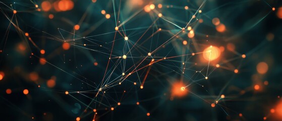 Obraz premium Abstract network of glowing connections and nodes.