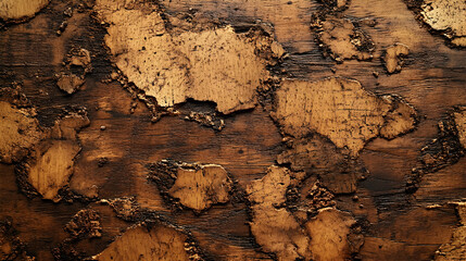 Fototapeta premium Abstract Brown and Gold Textured Background: Irregular Patches of Metallic Paint create a Rich, Deep, and Visually Interesting Surface for Design Projects.