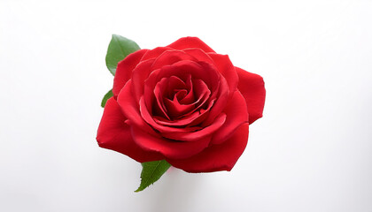 Fresh Red Rose flower isolated white