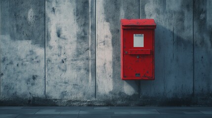 Red Mailbox in the Heart of the Urban Jungle: A Contrast of Color and City Life