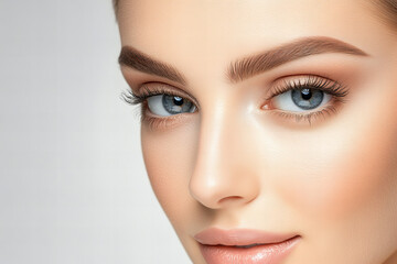 Fototapeta premium Elegant Young Woman with Flawless, Radiant Skin Highlighting Natural Beauty and Minimalist Skincare Routine for Health and Wellness Appeal