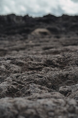 Solidified lava on the coast of the azores