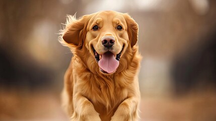 Golden Retriever Running Towards the Camera