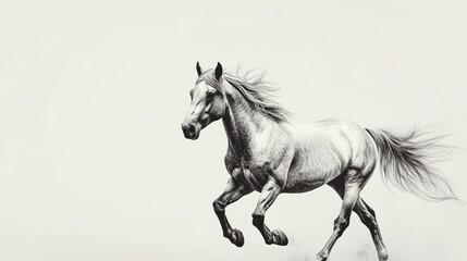 Obraz premium White Horse Running