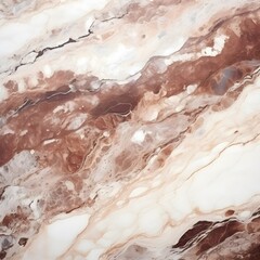 Obraz premium A close-up of a textured, marble-like surface with rich brown and cream tones.
