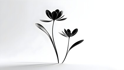 black and white botanical design for wall art and office decor