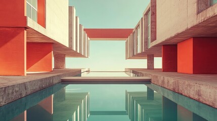 Fototapeta premium An architect s vision captured through surrealist photography blending abstract concepts and imaginative dreamlike landscapes