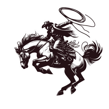 recommend clip art: Bucking horse with the cowboy