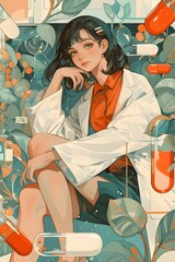 Pharmacist Image with Capsule,generation AI