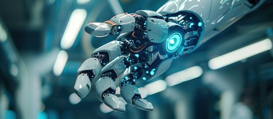 Fototapeta premium Robotic Arm with Glowing Lights