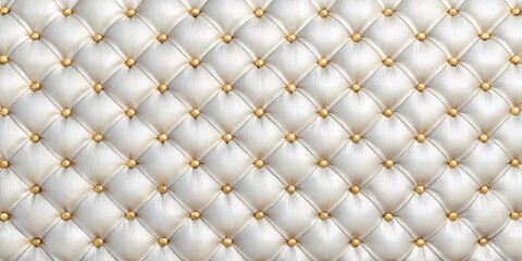 Diamond Stitched Upholstery Texture, Gold Buttons, White Leather, Interior Design, Furniture Fabric,