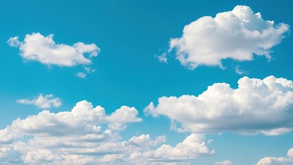 Fototapeta premium A stunning blue sky with cumulus clouds in various shapes and sizes floating gently, varied, nature, peaceful