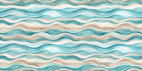 Abstract Watercolor Ocean Waves Pattern, Watercolour, Sea