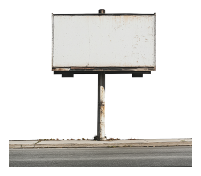 PNG Daytime city street with old billboard