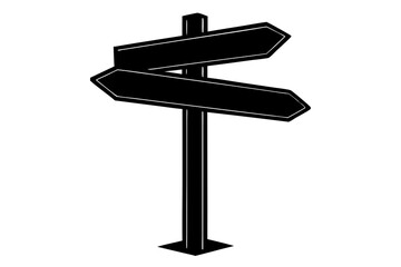 Empty isolated wooden signpost vector art illustration