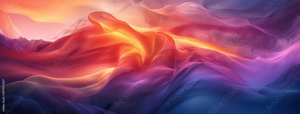 Poster retro curved line background with soft gradients and geometric shapes