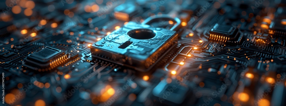 Poster digital security with biometric identification and cyber protection for business network