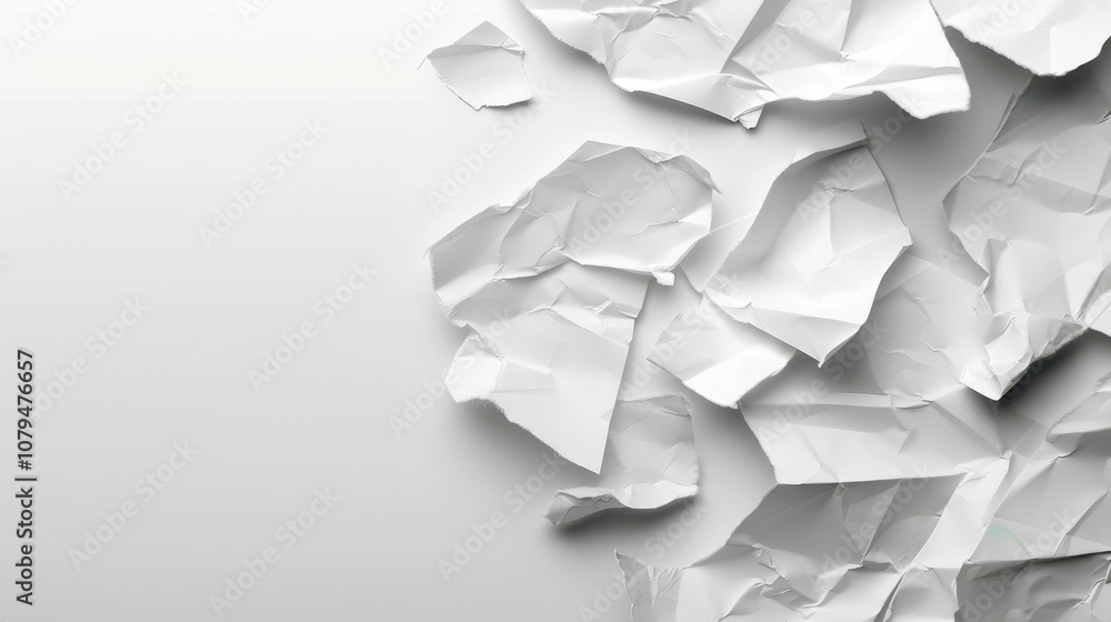 Poster a crisp, crumpled white paper backdrop, perfect for adding texture and depth to any design project o
