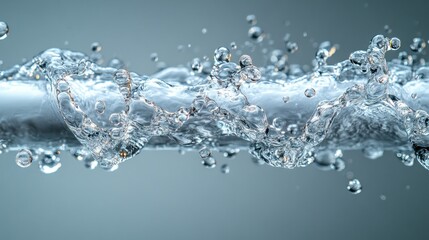 Water flowing through a pipe, creating a splash.