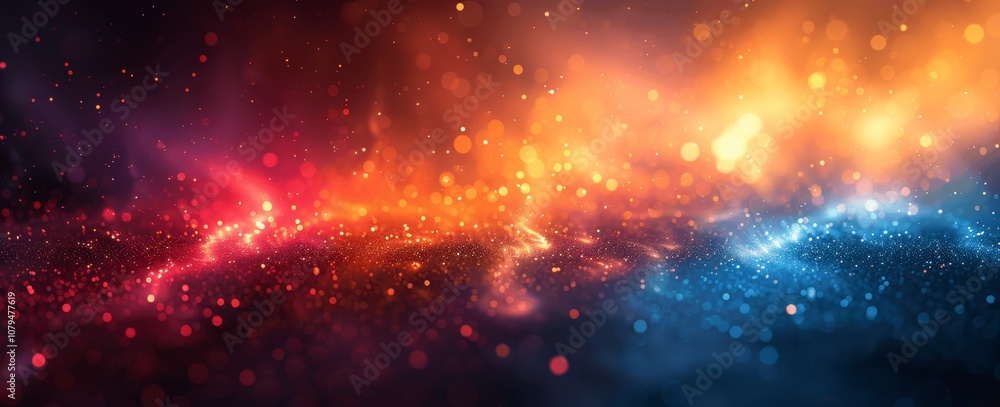 Poster colorful abstract gradient background with light streaks and grainy texture