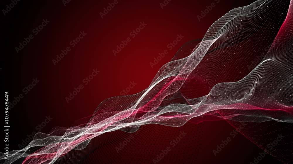 Leinwandbilder powerful video animation with particle wave object in slow motion, 4096x2304 loop 4k