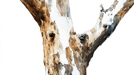 Naklejka premium Artistic depiction of a tree branch with intricate textures and colors.