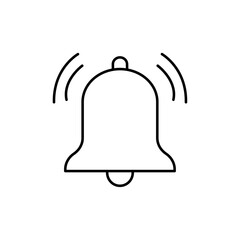 Notification Bell Icon Single Thin line vector art set