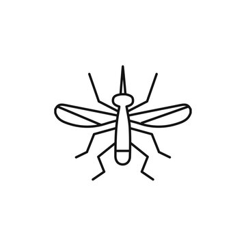 recommend clip art: Mosquito Icon Single Thin line vector art set