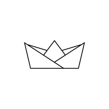 recommend clip art: Paper Boat Icon Single Thin line vector art set