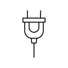 Plug Icon Single Thin line vector art set