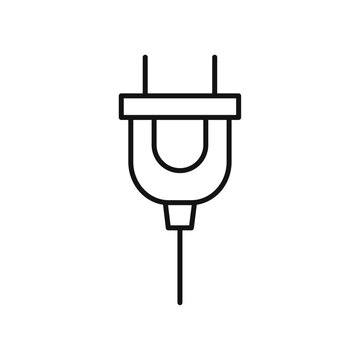 recommend clip art: Plug Icon Single Thin line vector art set