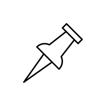 recommend clip art: Push Pin Icon Single Thin line vector art set