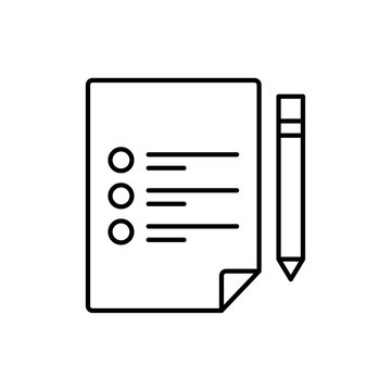 checklist paper and pencil outline clip art preview