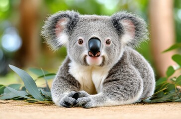 Fototapeta premium Koalas resting among eucalyptus leaves captivating wildlife in their natural habitat