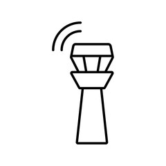 Control Tower Icon Single Thin line vector art set