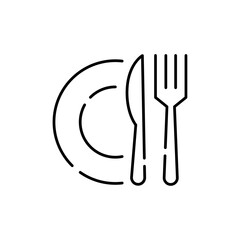 Cutlery Icon Single Thin line vector art set