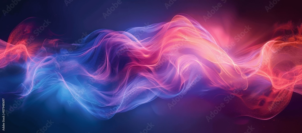 Poster abstract neon wave background with glowing effect for cyber style design