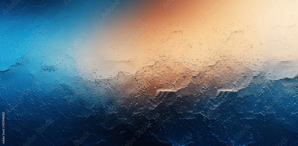 Poster blue beige gradient grainy background soft texture light noise effect design