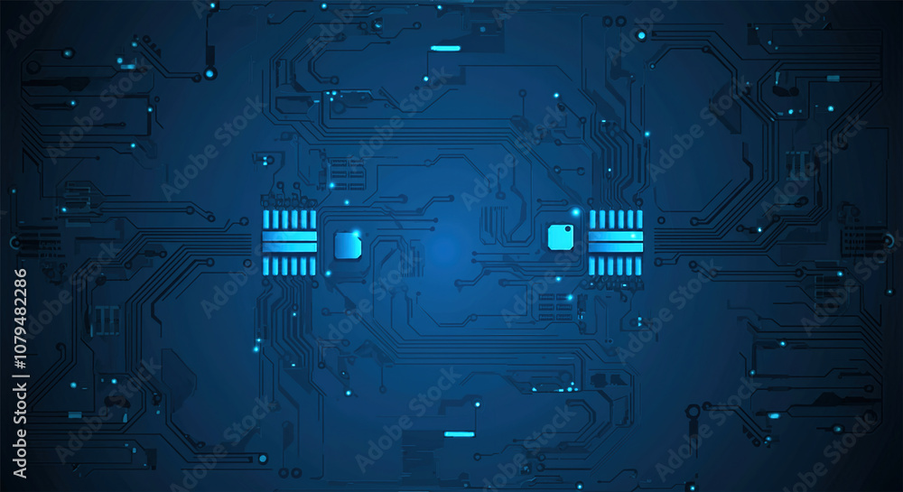 Poster modern technology circuit board texture background design. quantum computer technologies concepts, l