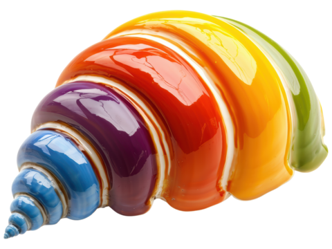 Colorful Spiral Shell with Glossy Finish