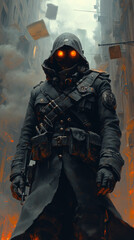 Naklejka premium A World War II era supervillain