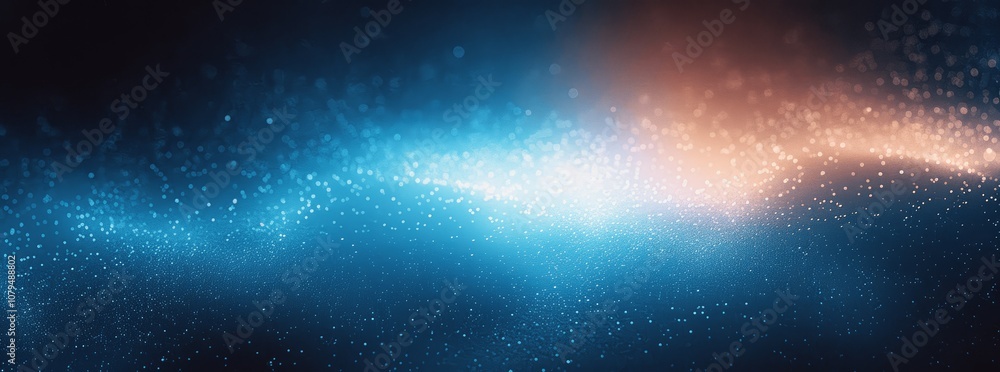 Poster abstract blue gradient background with grainy texture and glowing light effect