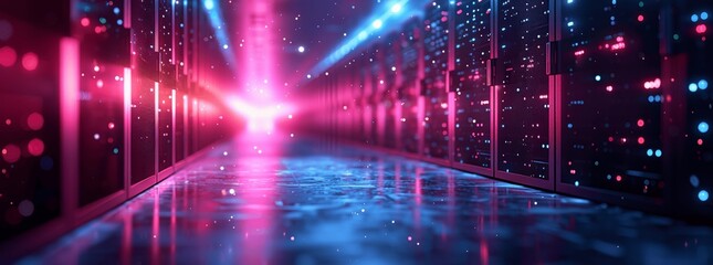Fototapeta premium High Performance Data Center with Advanced Server and Storage Infrastructure