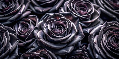 Close-up of a Dark Purple Rose, Moody Floral Macro Photography, Rose Petals, Black Rose, Floral Background, Purple Flower. ,floral photography