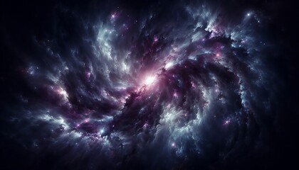 Obraz premium Cosmic dark background with faint purple highlights, exuding mystery and elegance.