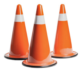 PNG Bright orange traffic cones arranged for safety