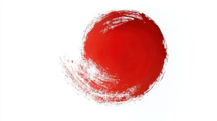 Red paint swirl on a white isolated background.