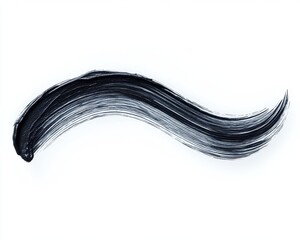 Stylized black paint stroke on a white isolated background.