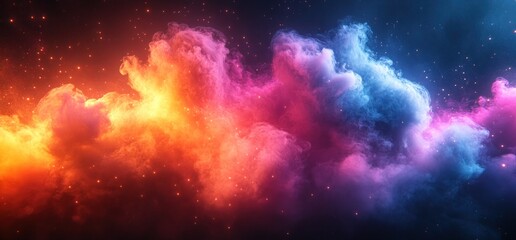 Naklejka premium Cosmic Nebula with Vivid Hues